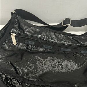 LeSportsac Shiny Black Shoulder Bag